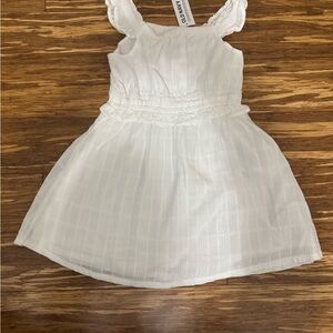 Old Navy White Ruffle Sleeve Kids Dress